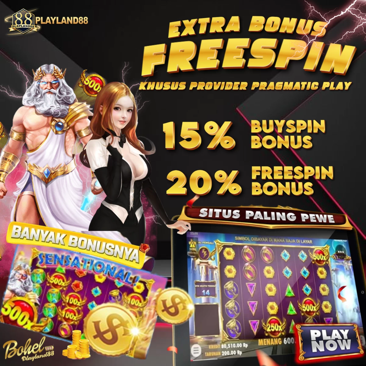 Spesial Bonus Petir Dahsyat PLAYLAND88 2023 !